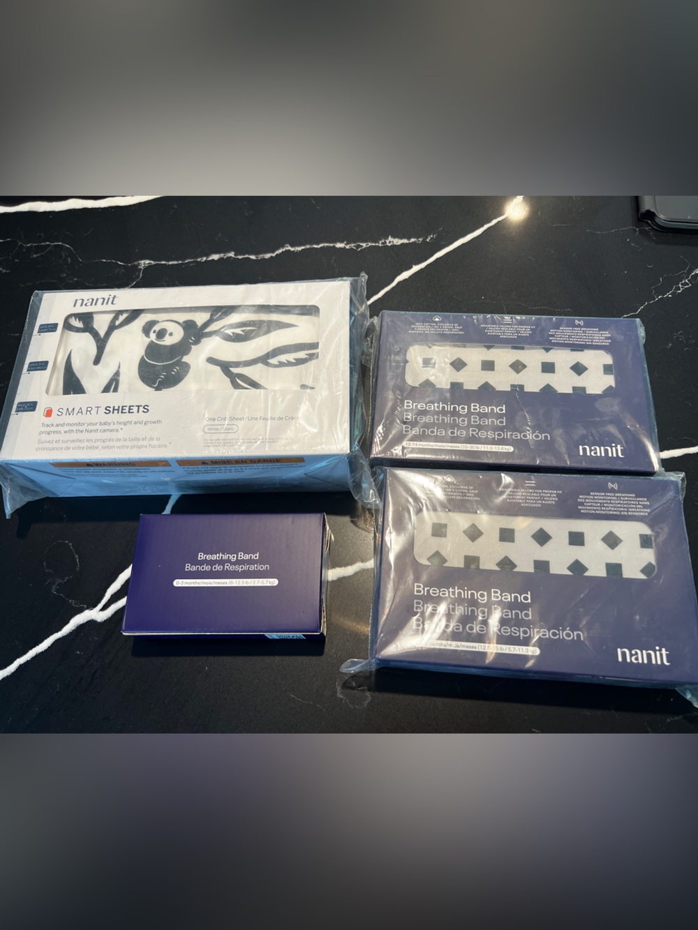Nanit Smart Sheets & Breathing Bands - White/Black